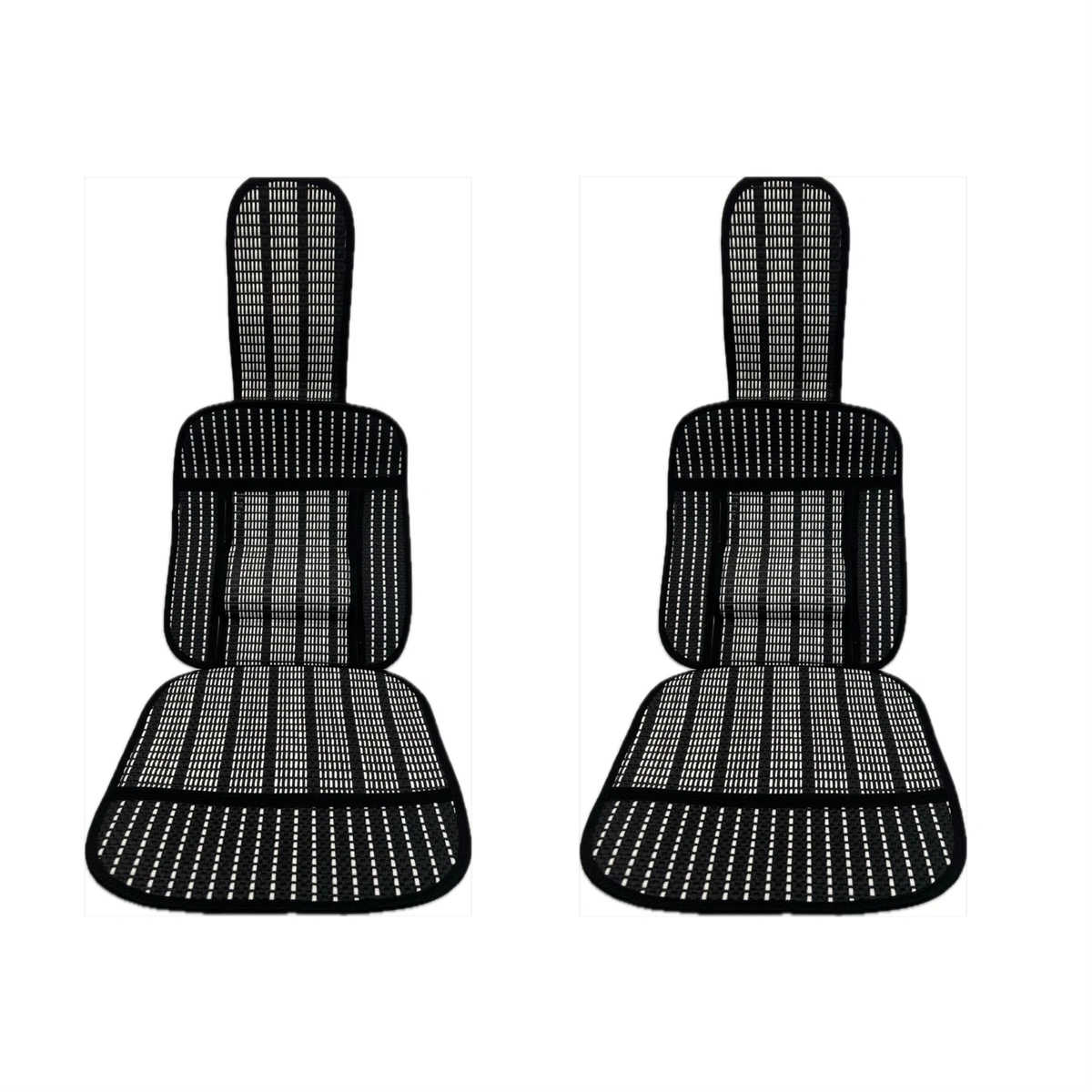 پشتی صندلی خودرو ضد تعریق حصیری ابریشمی رنگ مشکی سفید وارداتی جفت