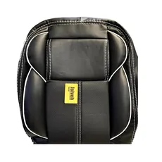 روکش صندلی خودرو ۲۰۷ برند.جلوه طرح لاماری چرم مشکی دوخت و نوار سفید