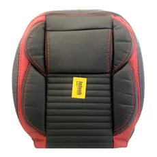 روکش صندلی جلوه حضرتی طرح لاماری چرم مشکی تیکه کنار قرمز مناسب پژو ۲۰۶