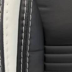 روکش صندلی خودرو کویک جلوه حضرتی طرح وی آی پی چرم مشکی تیکه کنار سفید