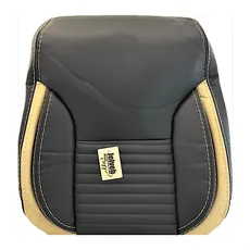 روکش صندلی خودرو اطلس برند جلوه حضرتی طرح وی آی پی چرم مشکی تیکه کنار کرم