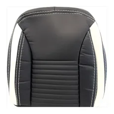 روکش صندلی خودرو کویک جلوه حضرتی طرح وی آی پی چرم مشکی تیکه کنار سفید