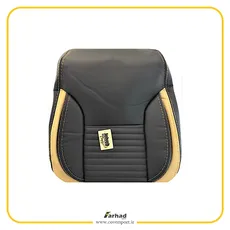 روکش صندلی خودرو اطلس برند جلوه طرح وی آی پی چرم مشکی نوار کرم
