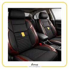 روکش صندلی خودرو دنا برند جلوه طرح لاماری وسط پارچه تیکه چوب