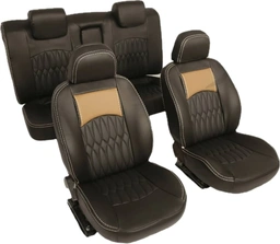 روکش صندلی جلوه طرح پورشه چرم مشکی دیسک کرم برای پرشیا صندلی جدید