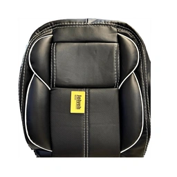 روکش صندلی خودرو ۲۰۷ برند.جلوه طرح لاماری چرم مشکی دوخت و نوار سفید