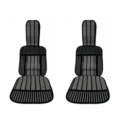 پشتی صندلی خودرو ضد تعریق حصیری ابریشمی رنگ مشکی سفید وارداتی جفت